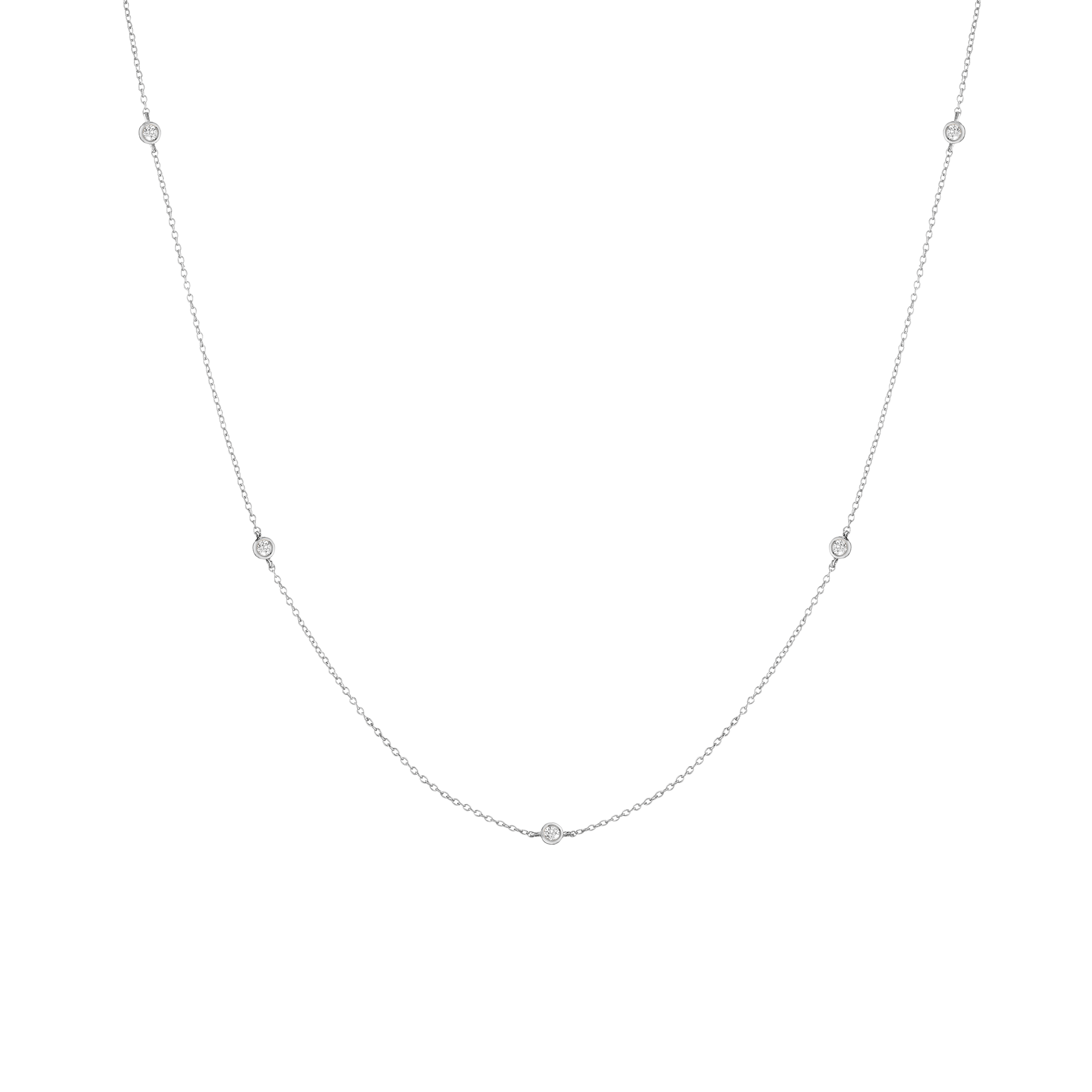 Lab Grown White Sapphire Station Necklace