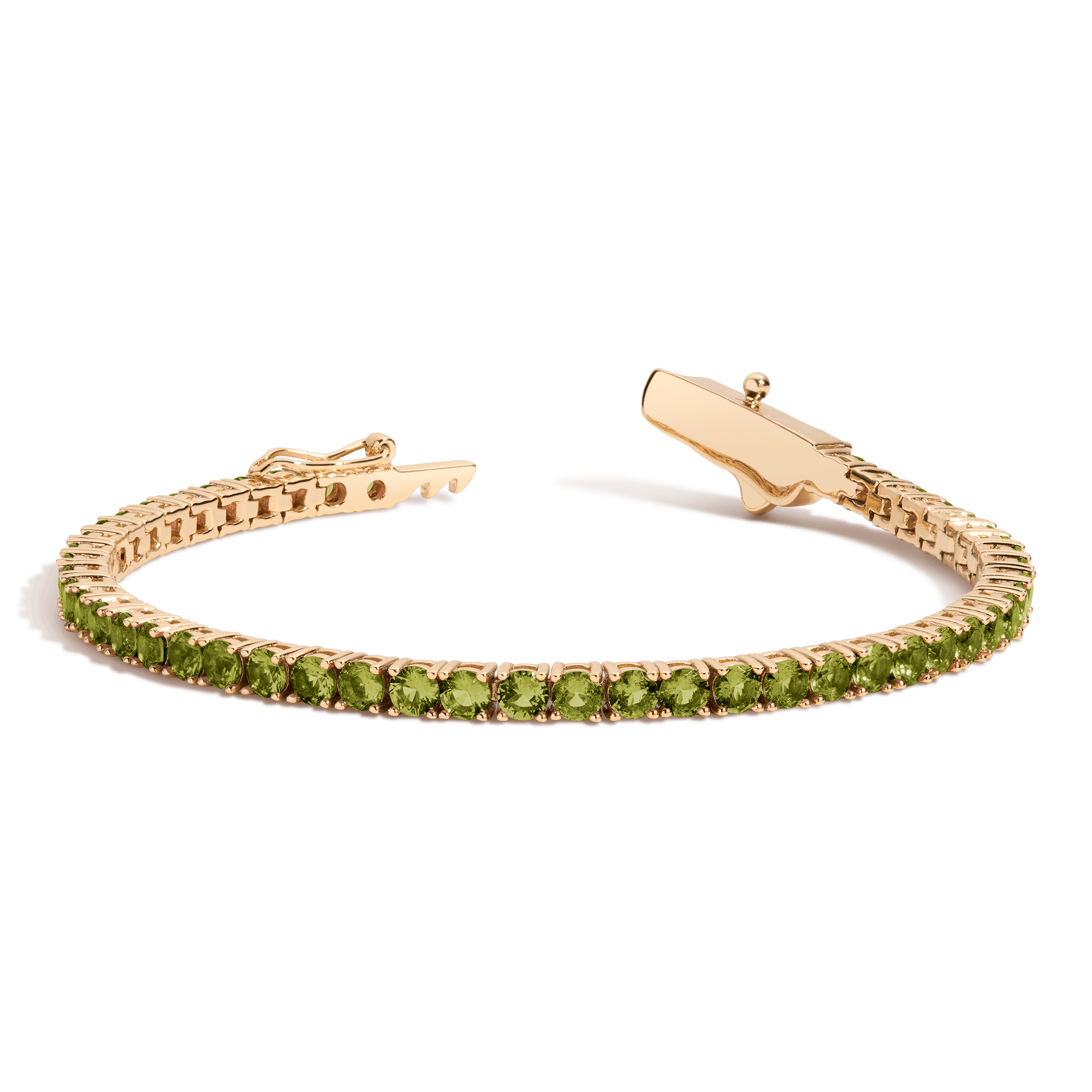 Lab Grown Green Peridot Tennis Bracelet