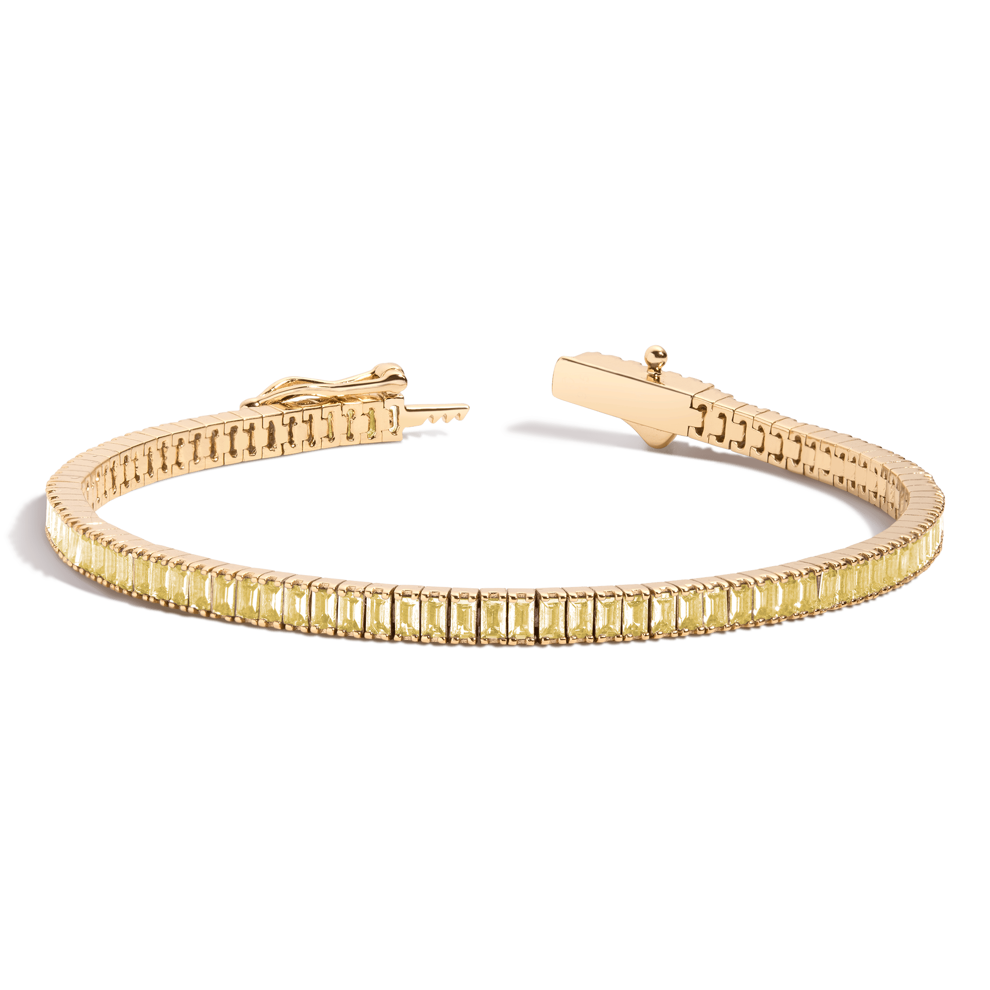 Lab Grown Citrine Baguette Tennis Bracelet