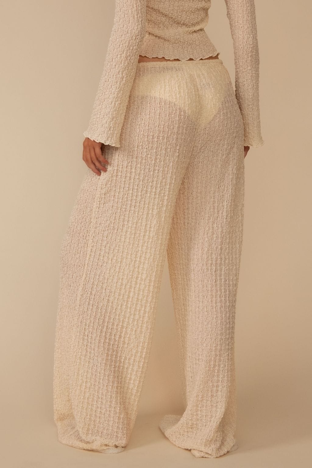 Amalia Texture Drawstring Wide-Leg Pant