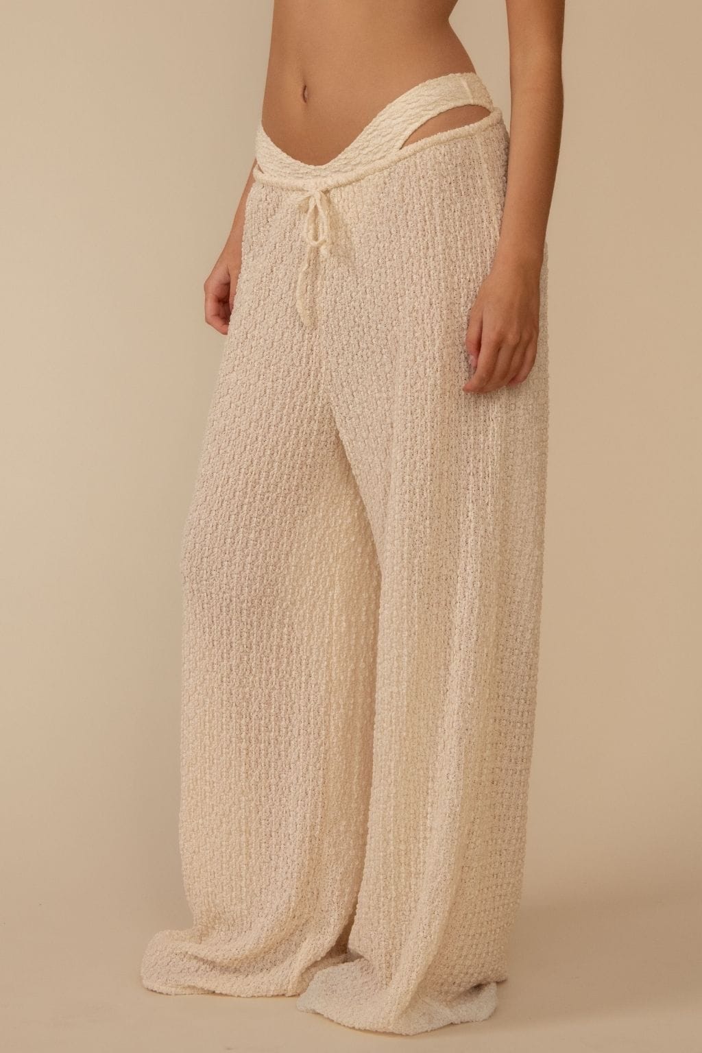 Amalia Texture Drawstring Wide-Leg Pant