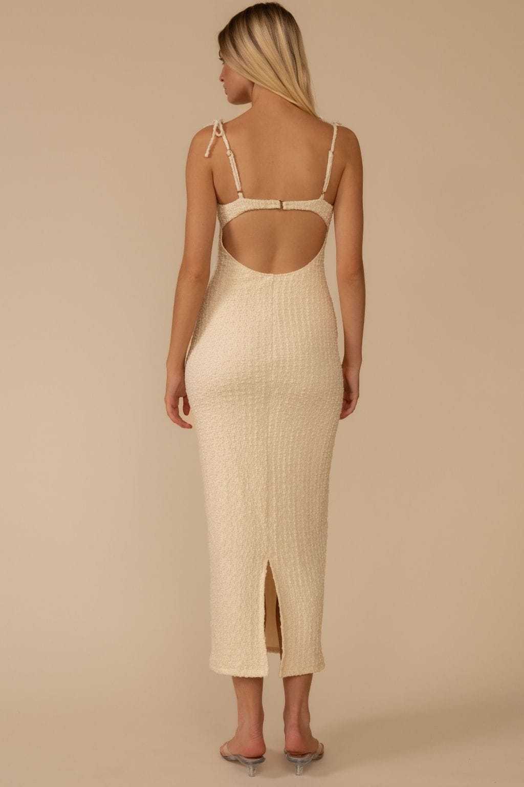 Amalia Texture Petal Long Slip Dress