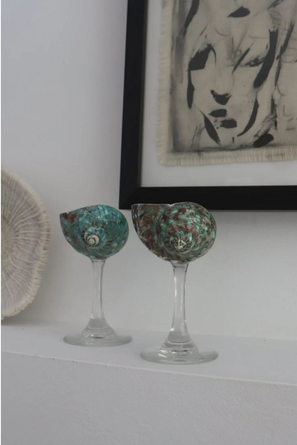 Aqua Green Seashell Glass