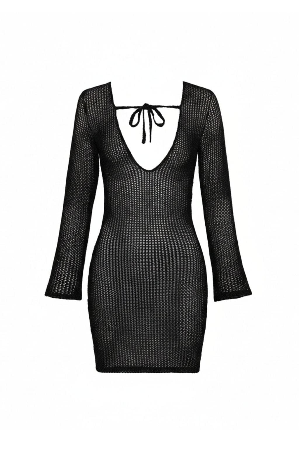 Black Crochet Sophia Dress