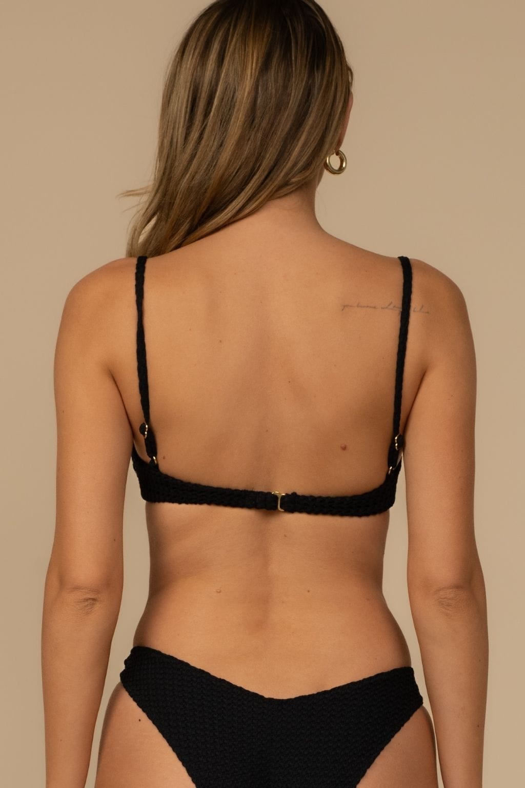 Black Crochet Petal Bikini Top