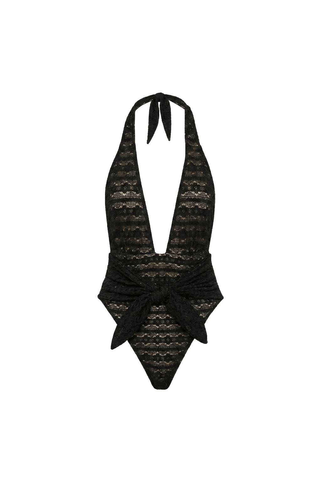 Black Daisy Lace Tropez Tie-Up One-Piece