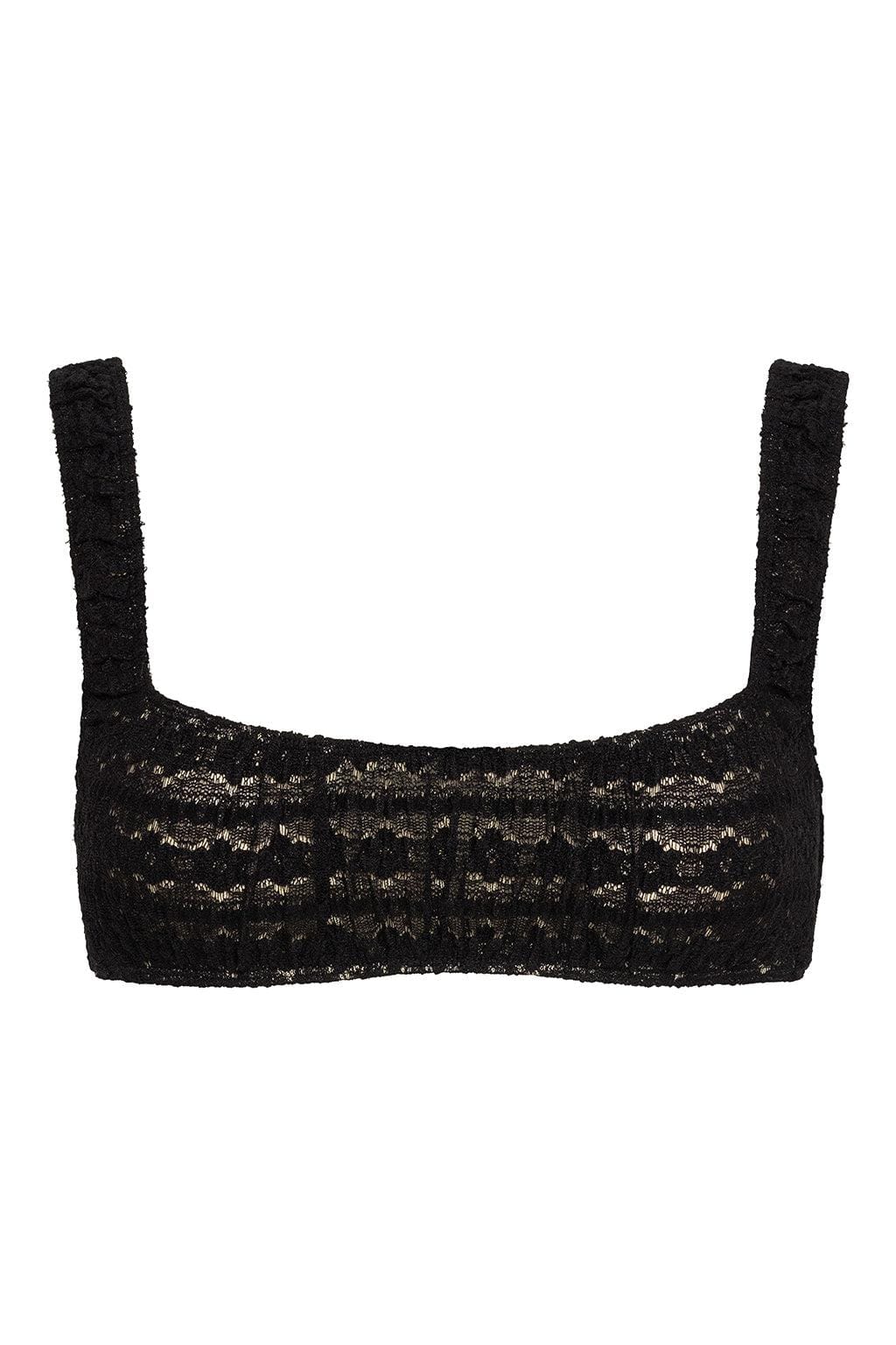 Black Daisy Lace Zoe Bikini Top