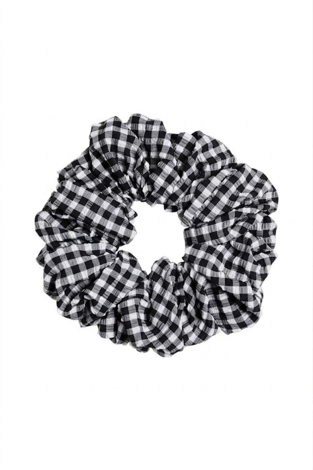 Black & White Gingham Chunky Scrunchie