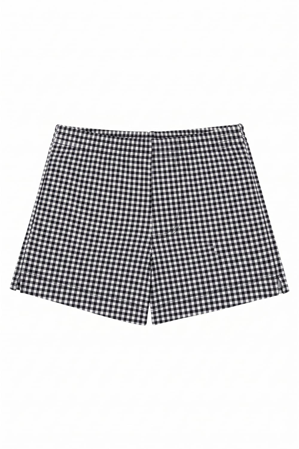 Black & White Gingham Mini Swim Trunk