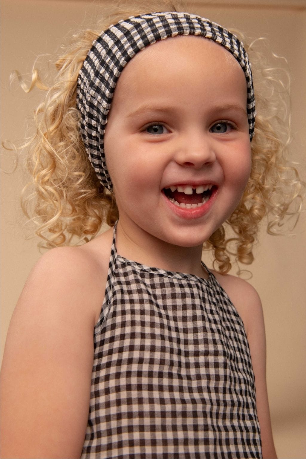 Black & White Gingham Mini Brooklyn Top