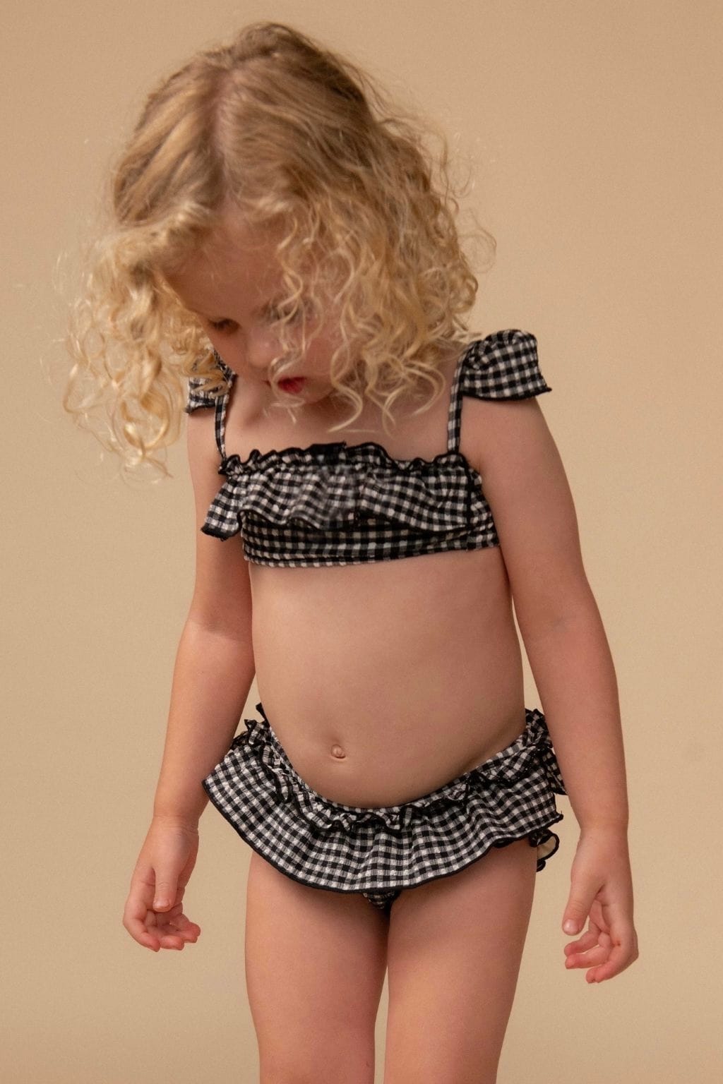Black & White Gingham Mini Cabana Bikini Set