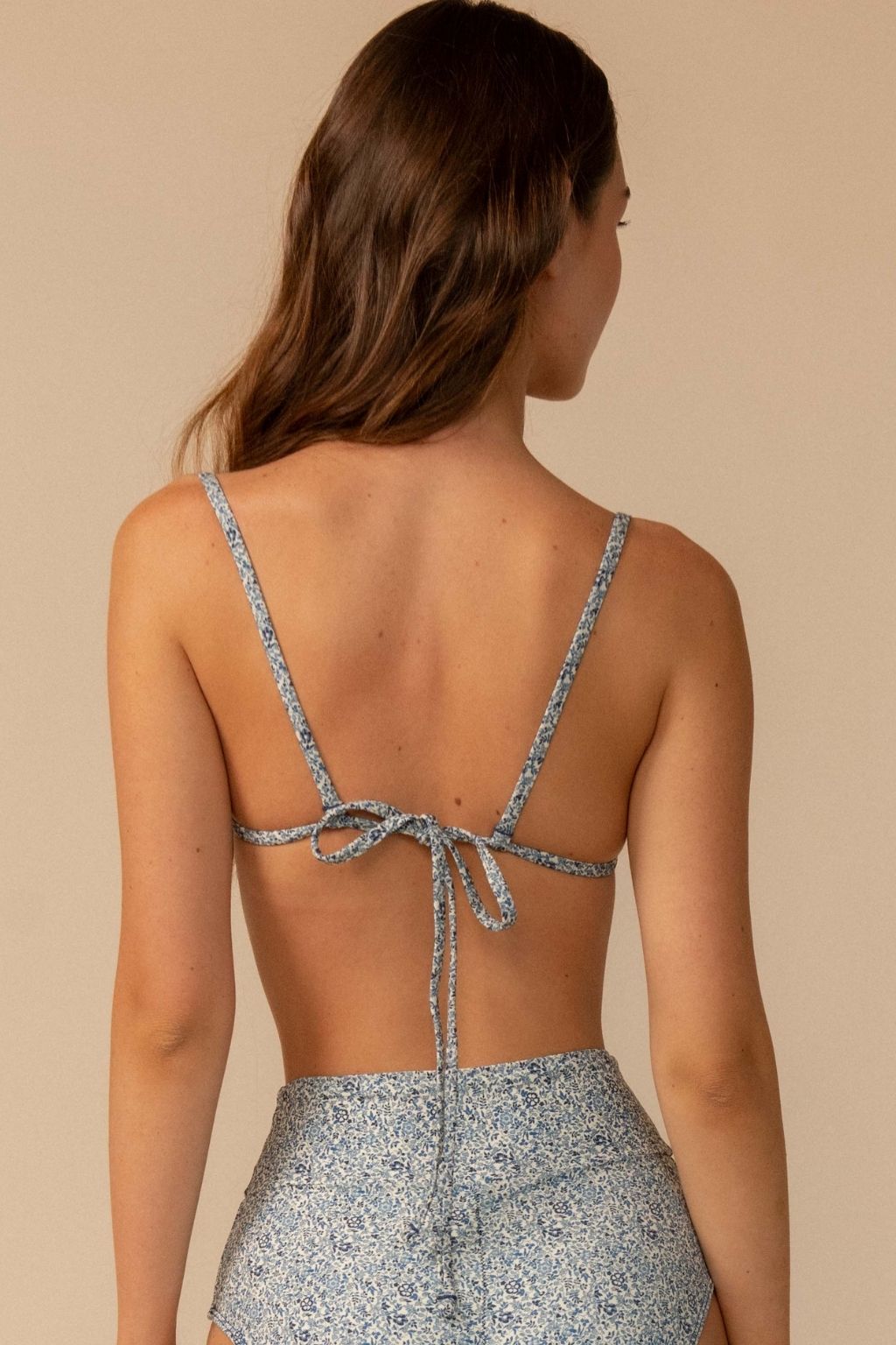 Blue Petite Fleur Devin Bikini Top