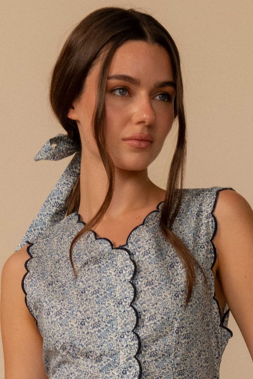 Blue Petite Fleur Hair Ribbon