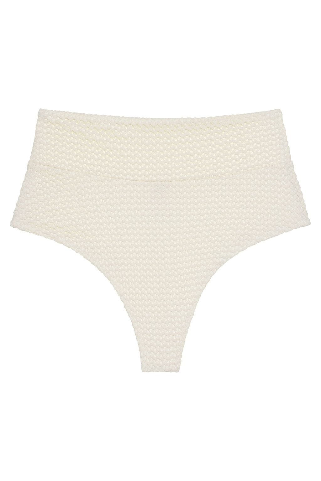 Bone Crochet Full Coverage High Rise Bikini Bottom