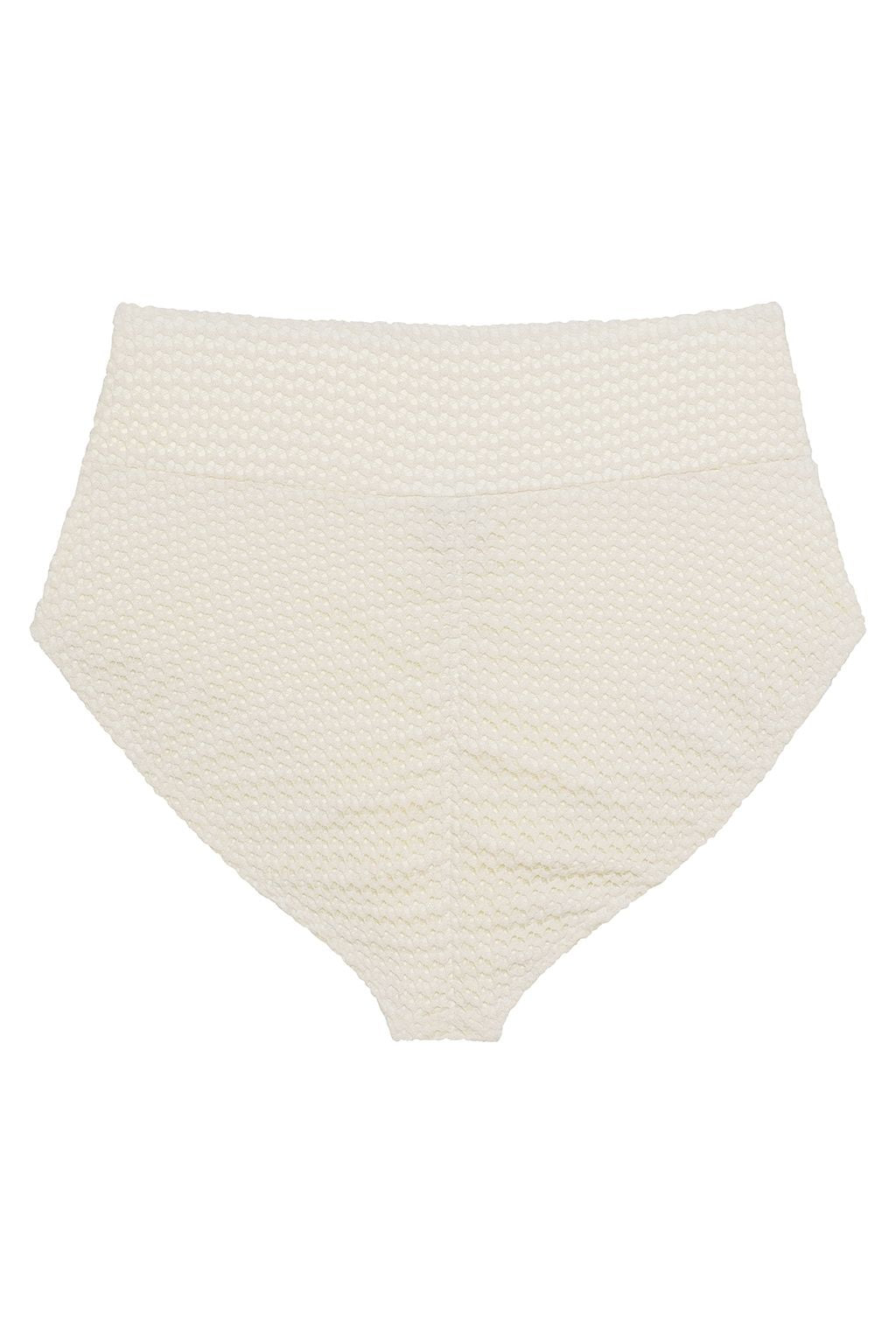 Bone Crochet Full Coverage High Rise Bikini Bottom