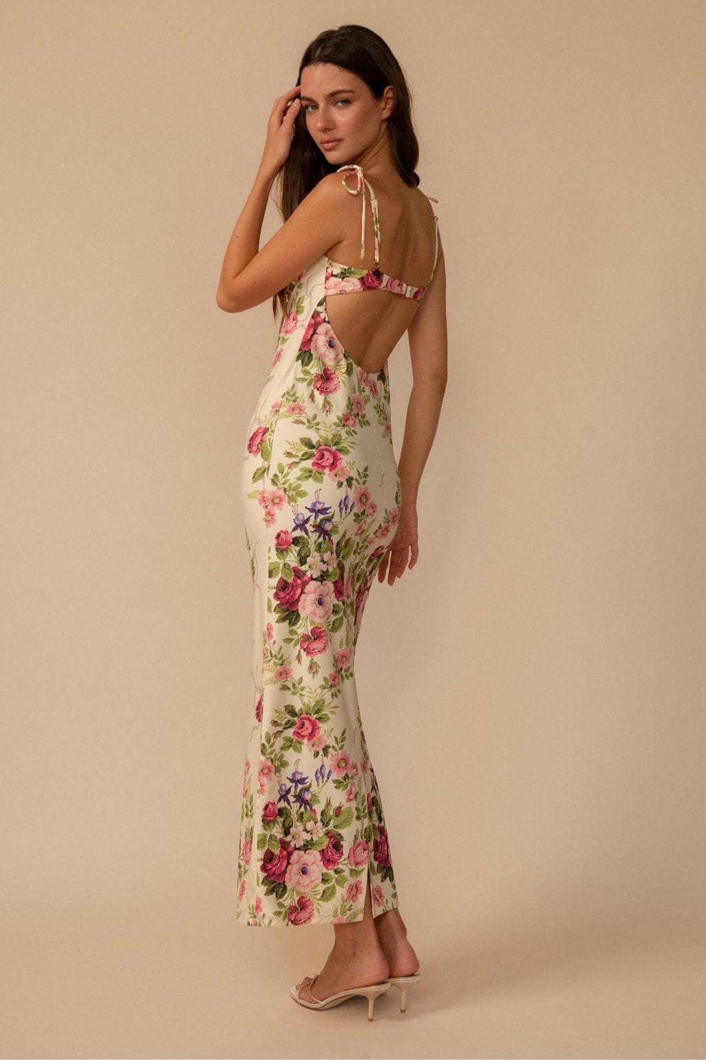 Bouquet Petal Long Slip Dress