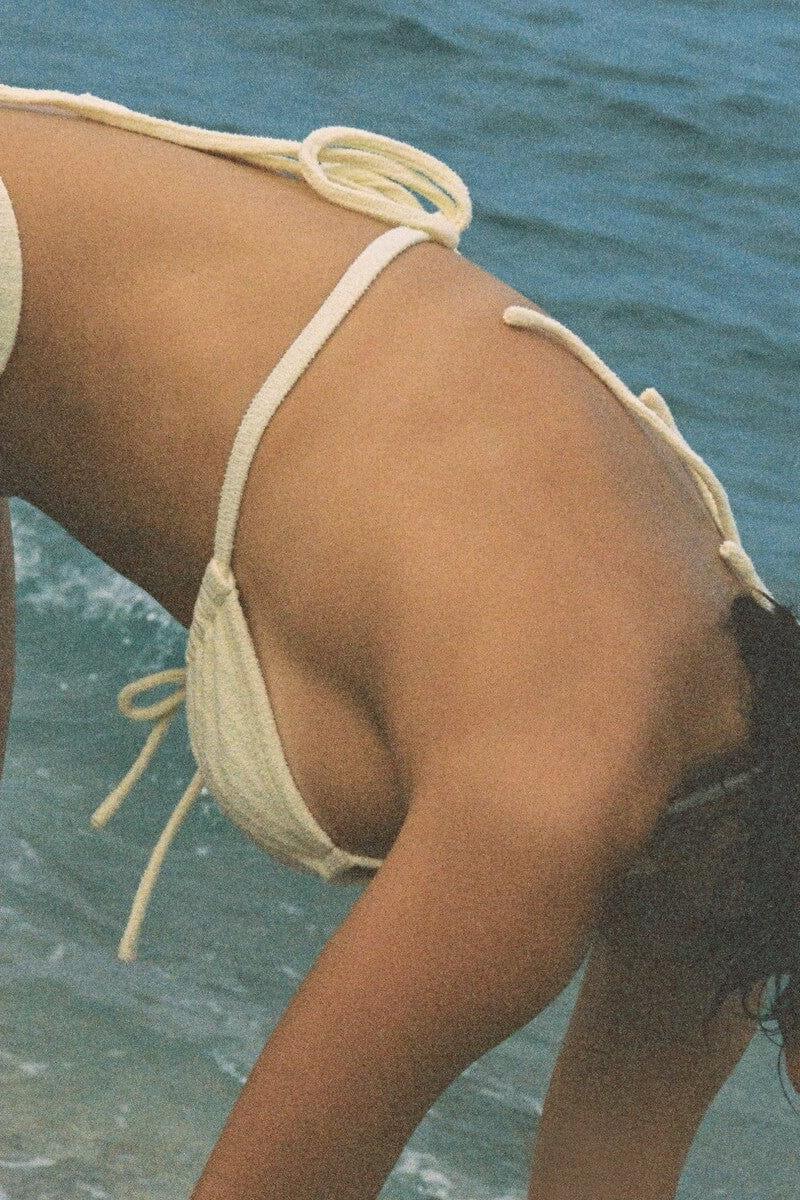 Buttercream Rib Euro Bow Bikini Top