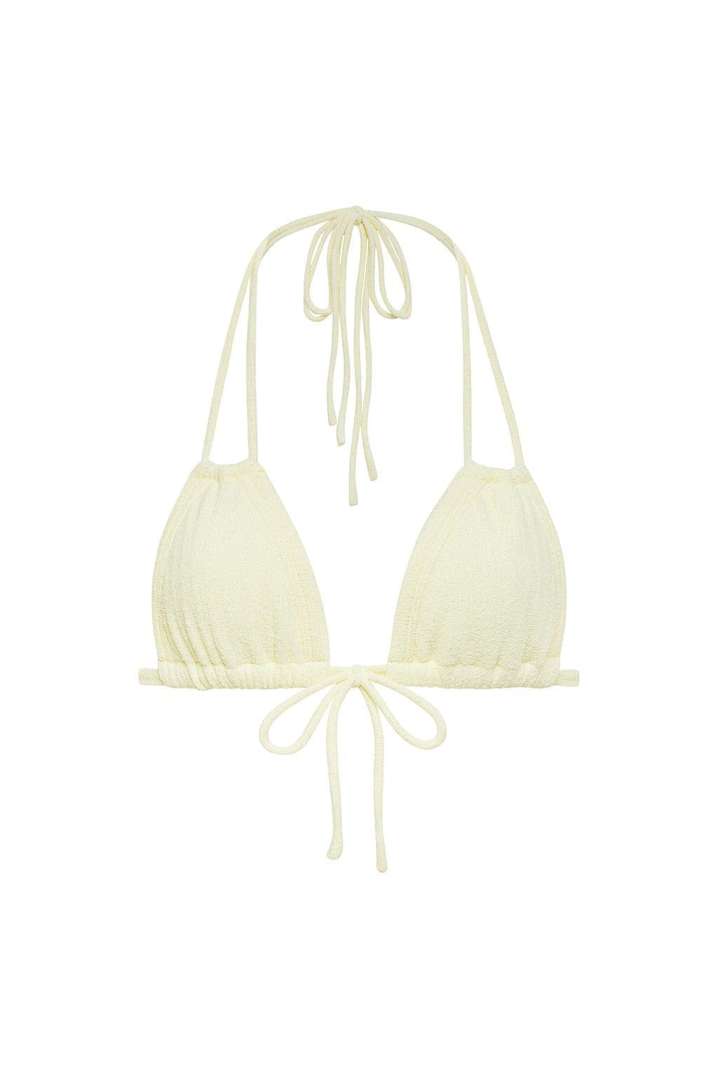 Buttercream Rib Euro Bow Bikini Top