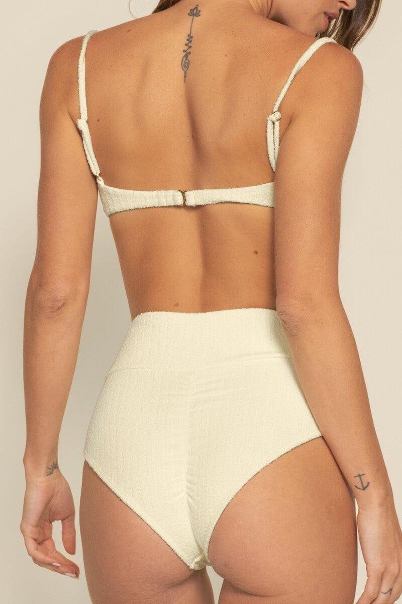 Buttercream Rib Added Coverage High Rise Bikini Bottom