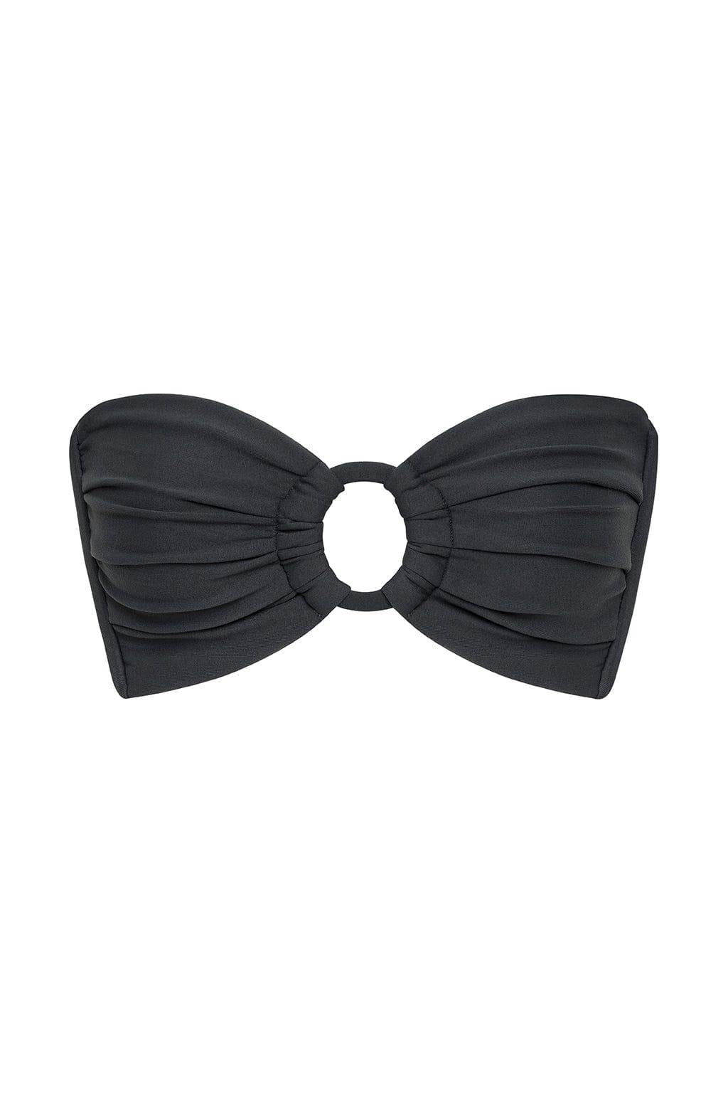 Charcoal Tori Ties Bandeau Bikini Top