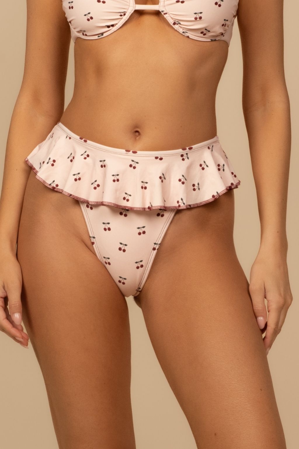 Cherries Tamarindo Ruffle Bikini Bottom