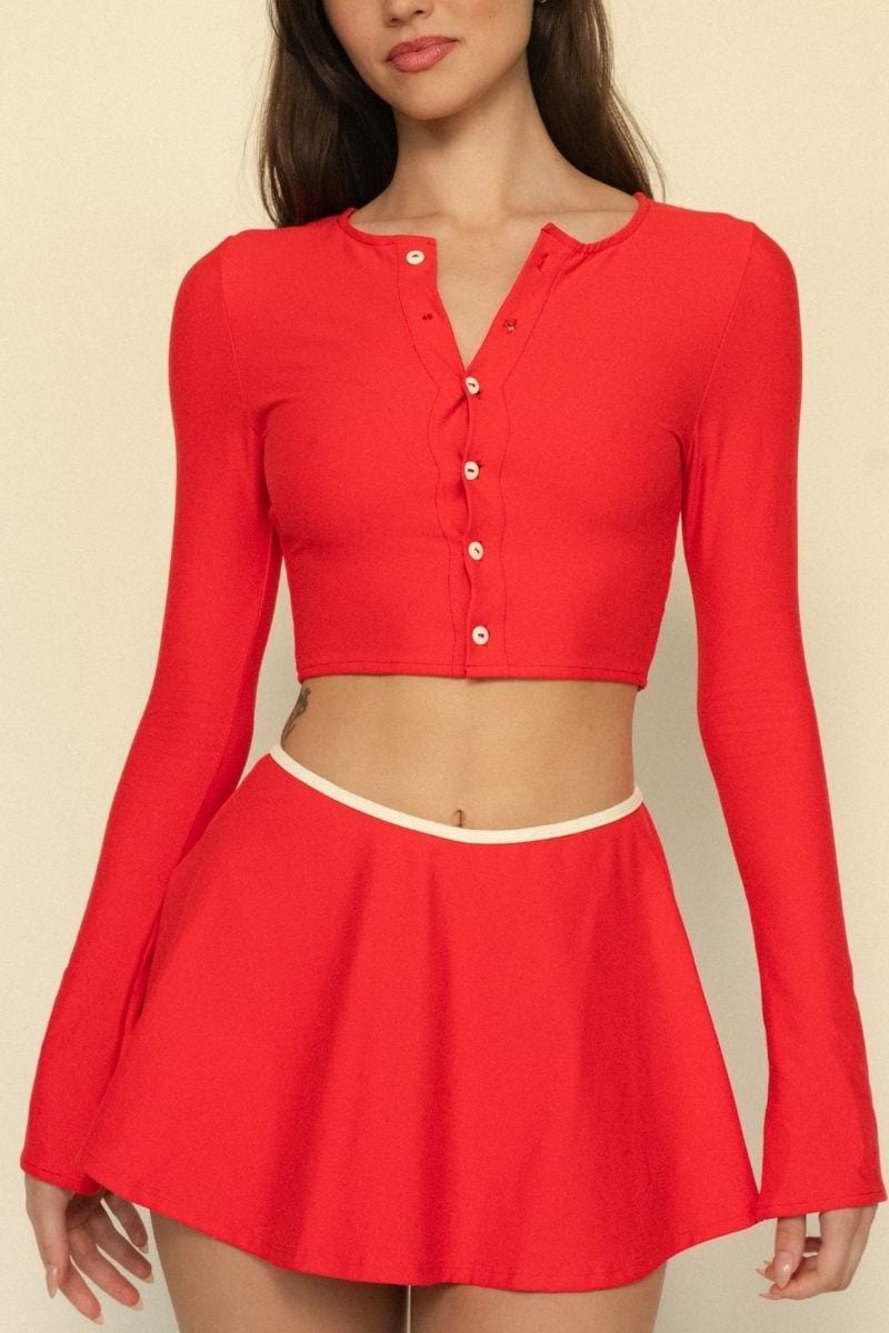 Cherry Cream Binded Ballet Skirt