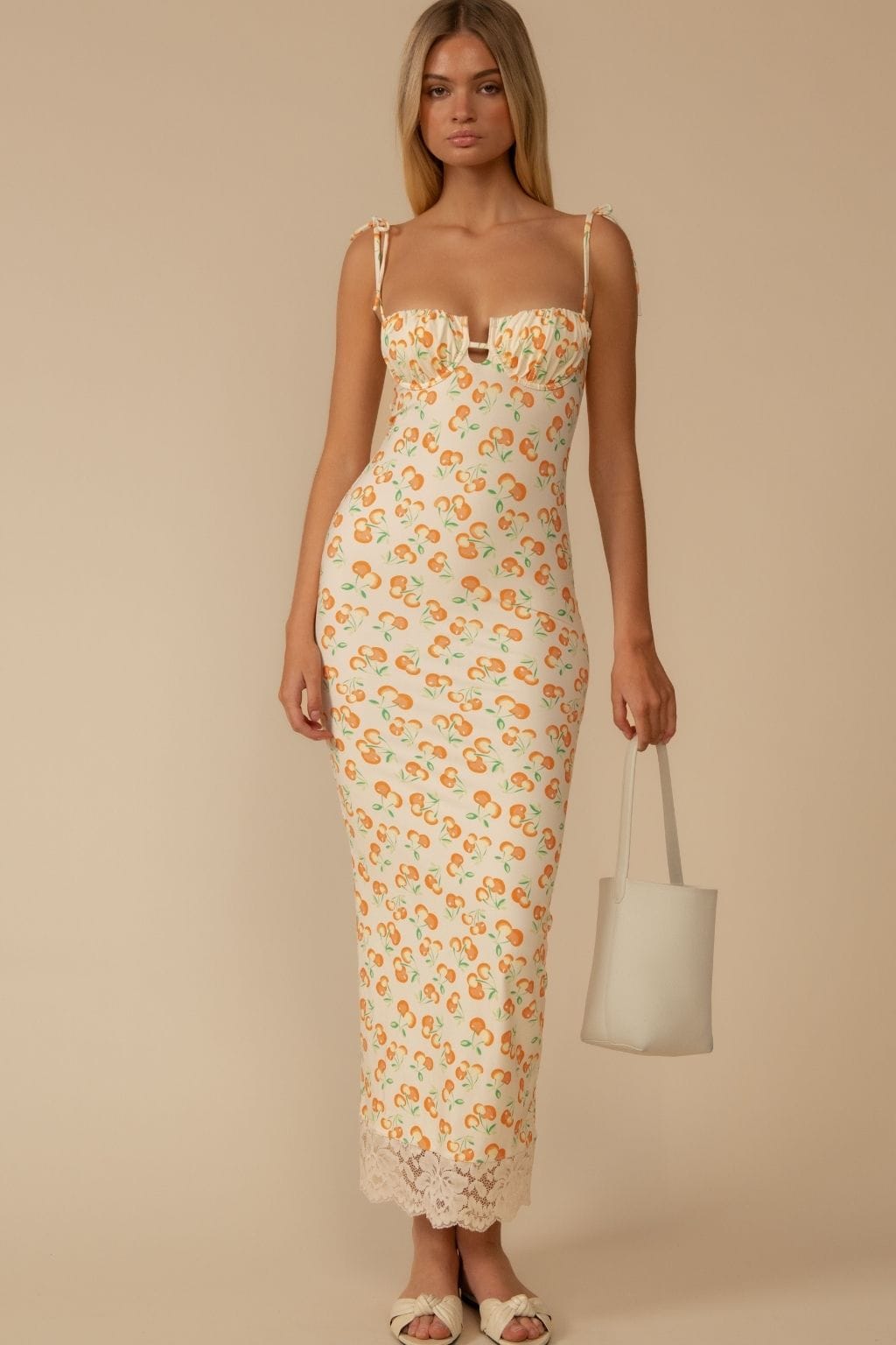 Cherry Sherbet Petal Long Slip Dress