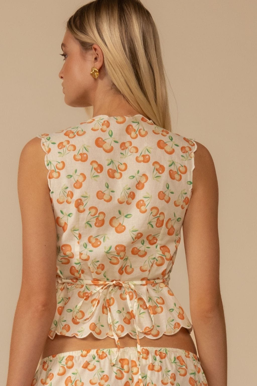 Cherry Sherbet Scalloped Vest
