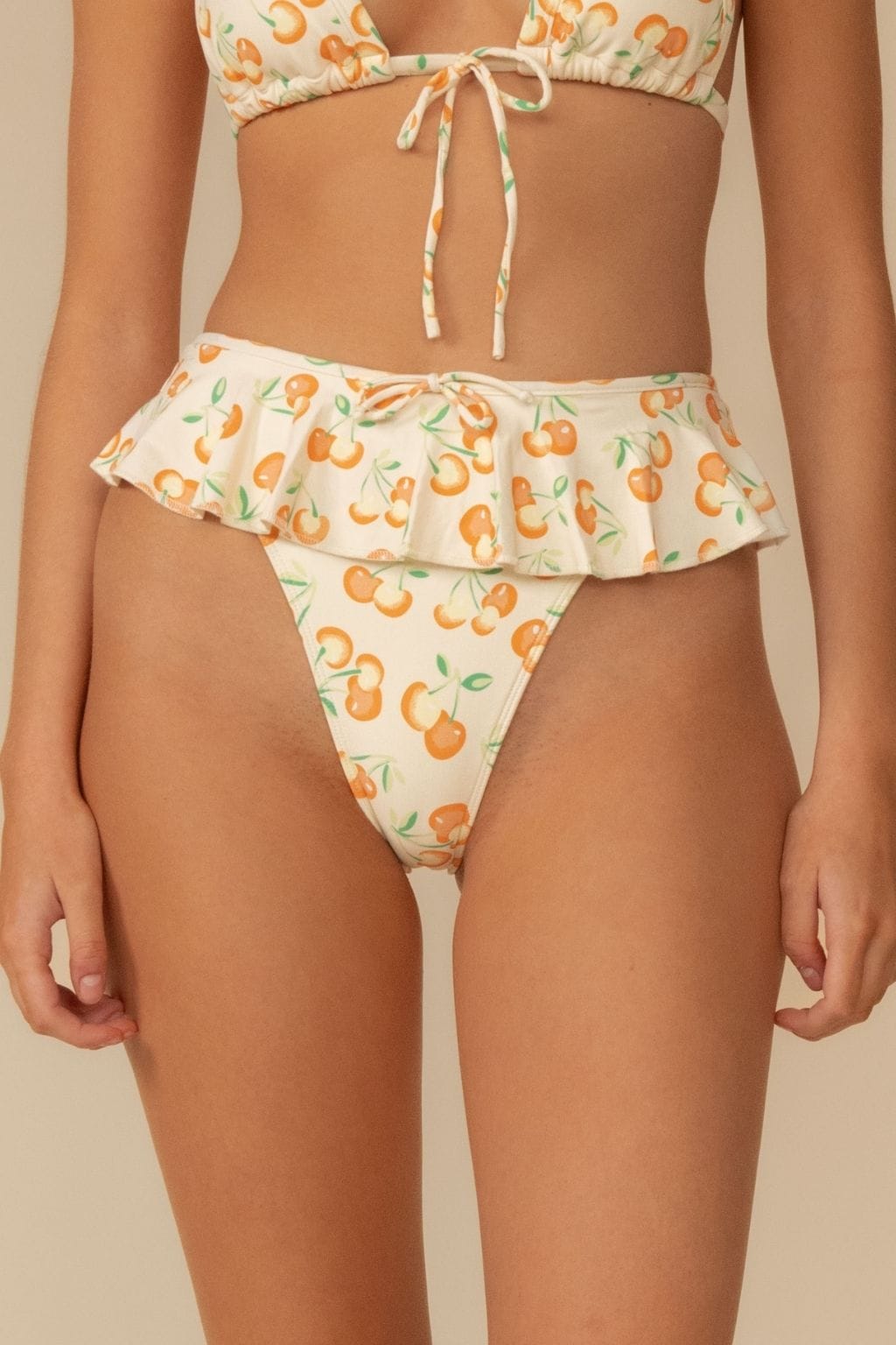 Cherry Sherbet Tamarindo Ruffle Bikini Bottom