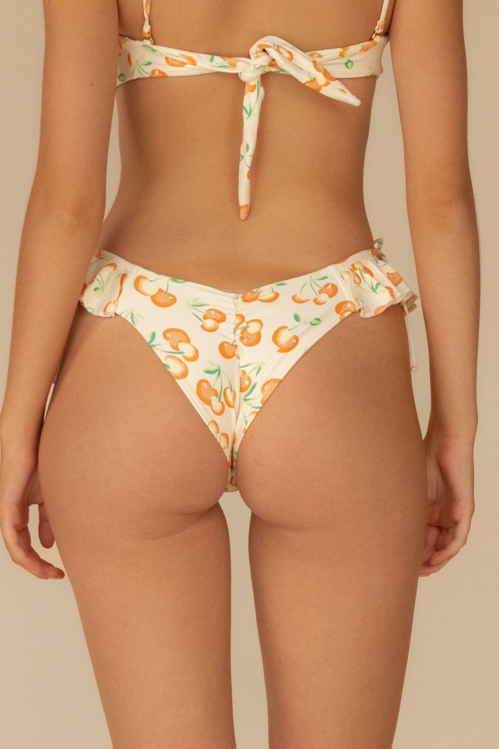Cherry Sherbet Uno Ruffle Bows Bikini Bottom
