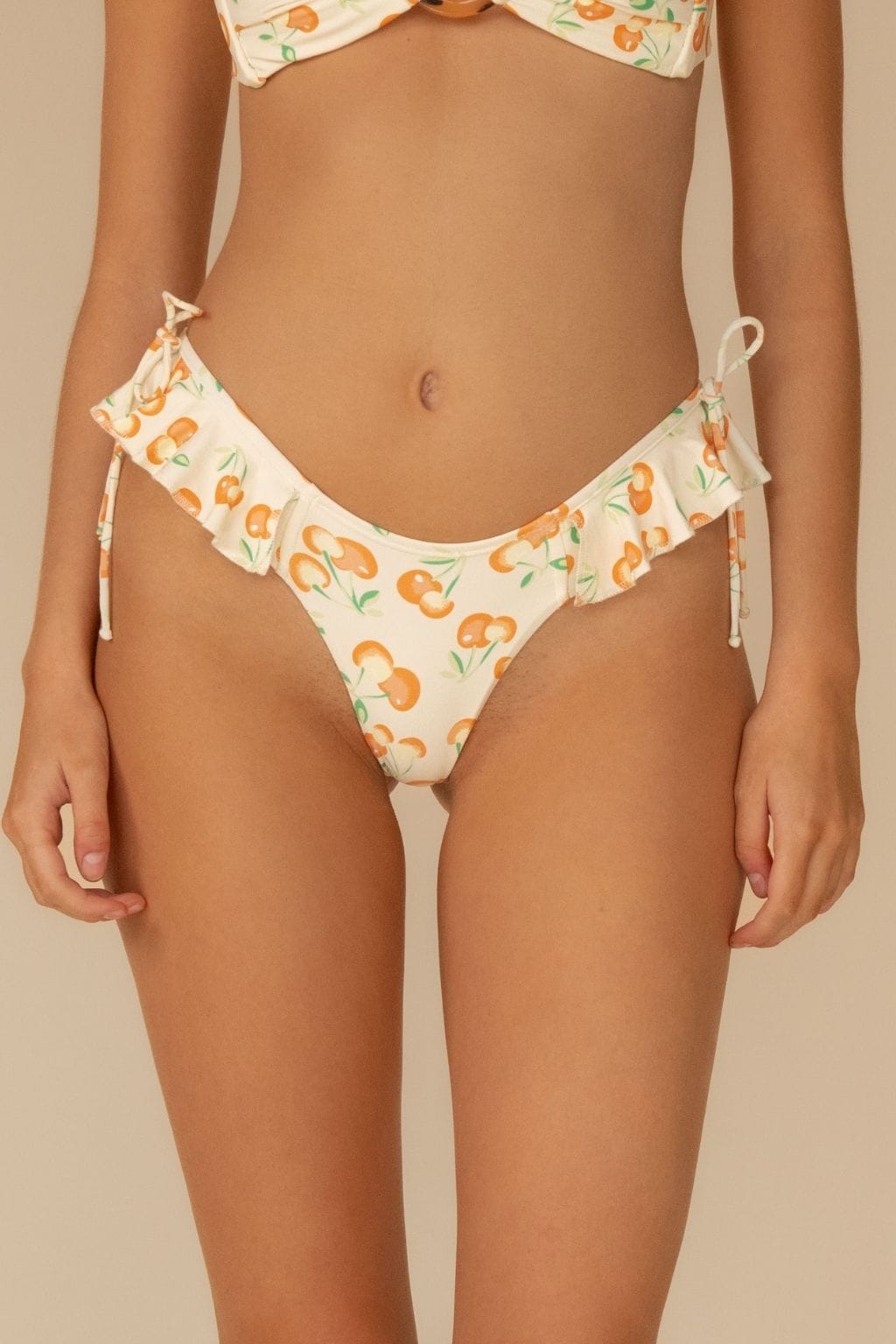 Cherry Sherbet Uno Ruffle Bows Bikini Bottom