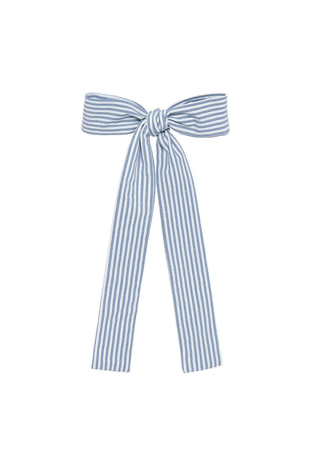 Classic Blue Stripe Hair Ribbon