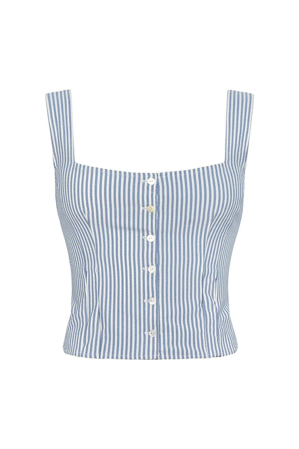 Classic Blue Stripe Mandy Top