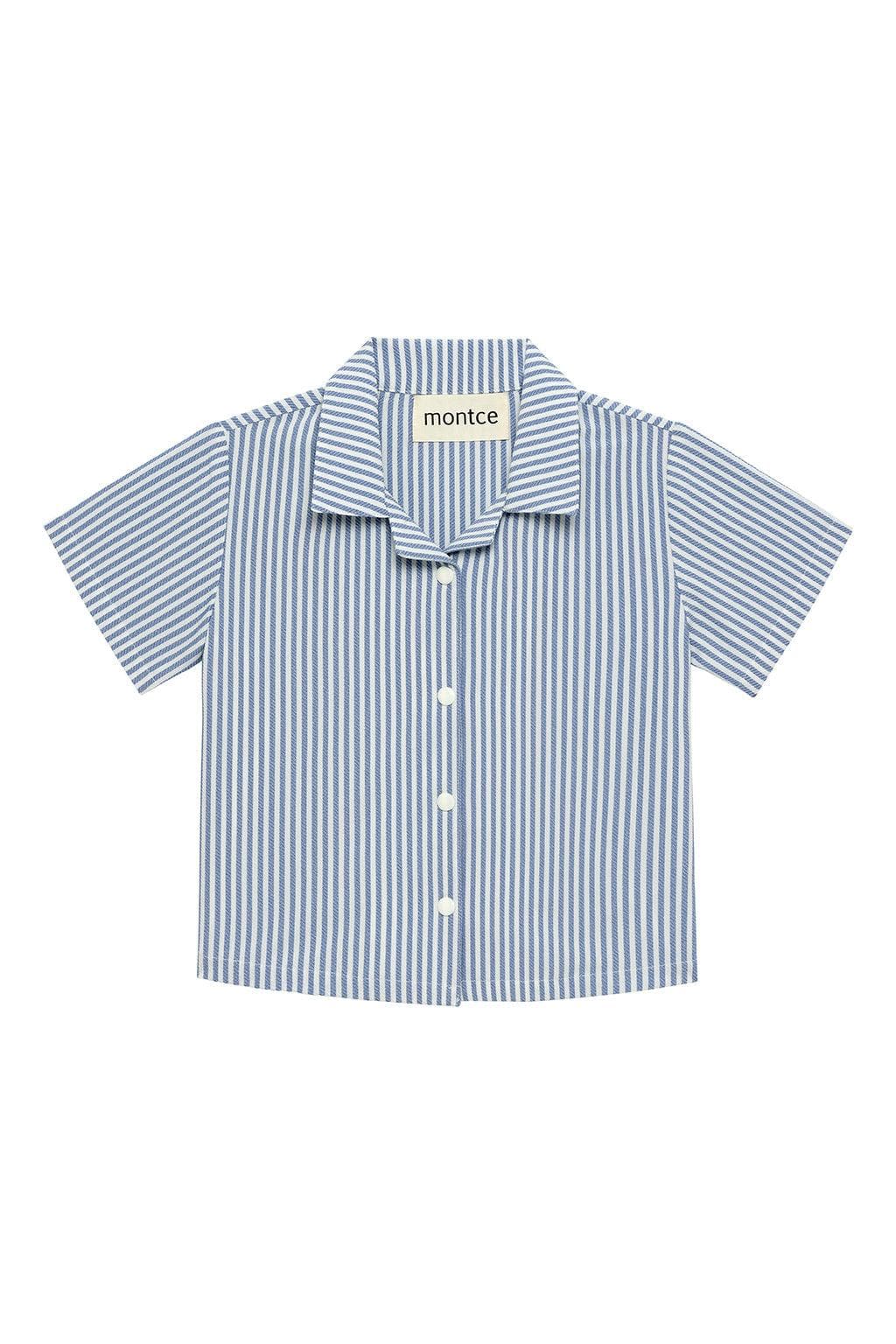 Classic Blue Stripe Mini Button-Down Shirt