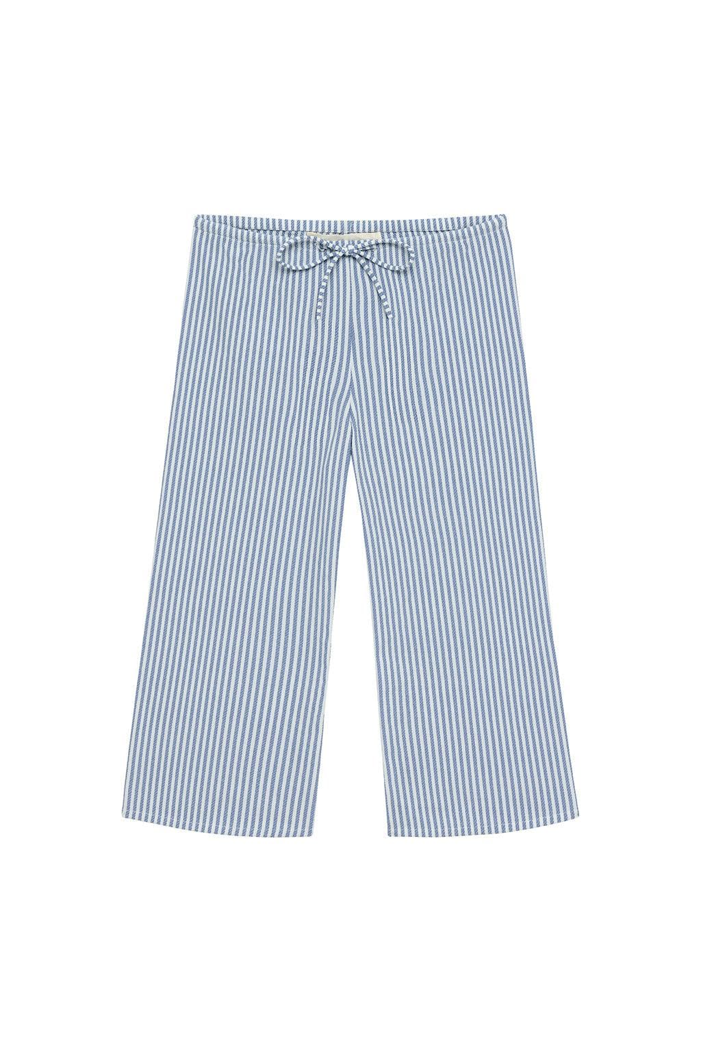Classic Blue Stripe Mini Drawstring Pant
