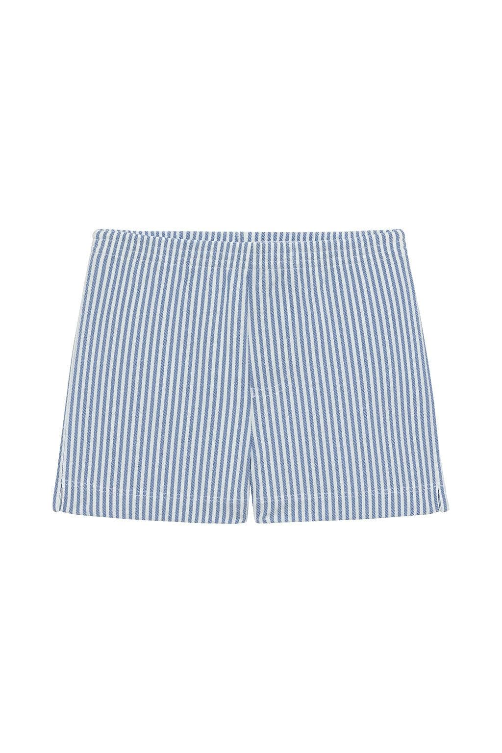 Classic Blue Stripe Mini Swim Trunk