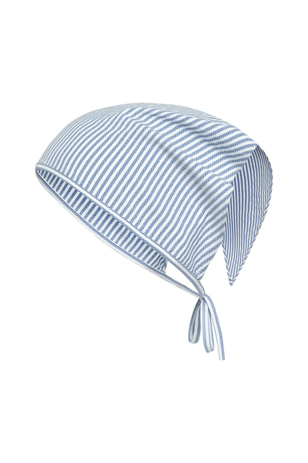 Classic Blue Stripe Tie-Up Scarf