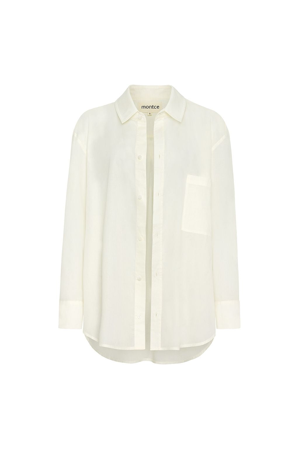 Cream Boyfriend Button-Down Shirt