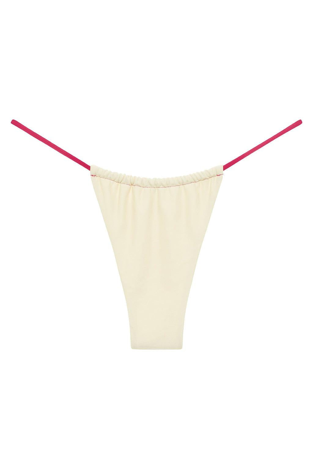 Cream Raspberry Binded Brasil Bikini Bottom