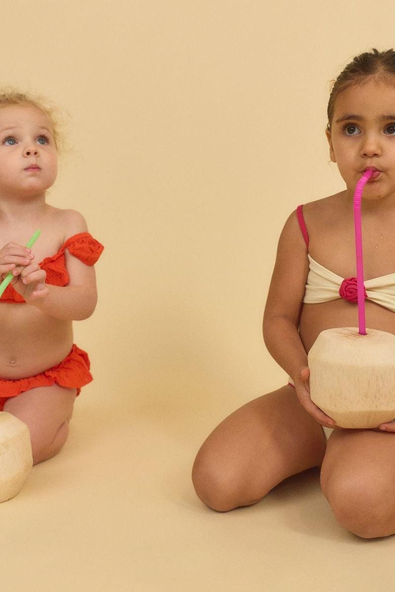 Cream Raspberry Binded Mini Rosa x Lulu Bikini Set