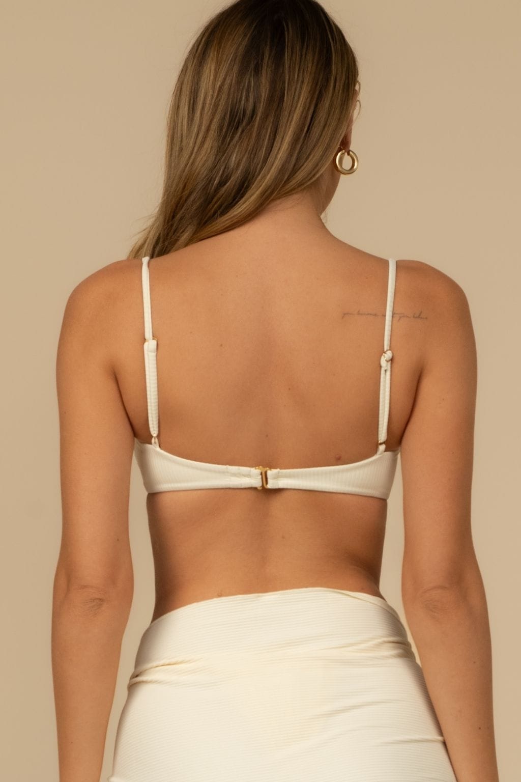 Cream Rib Simonette Bikini Top