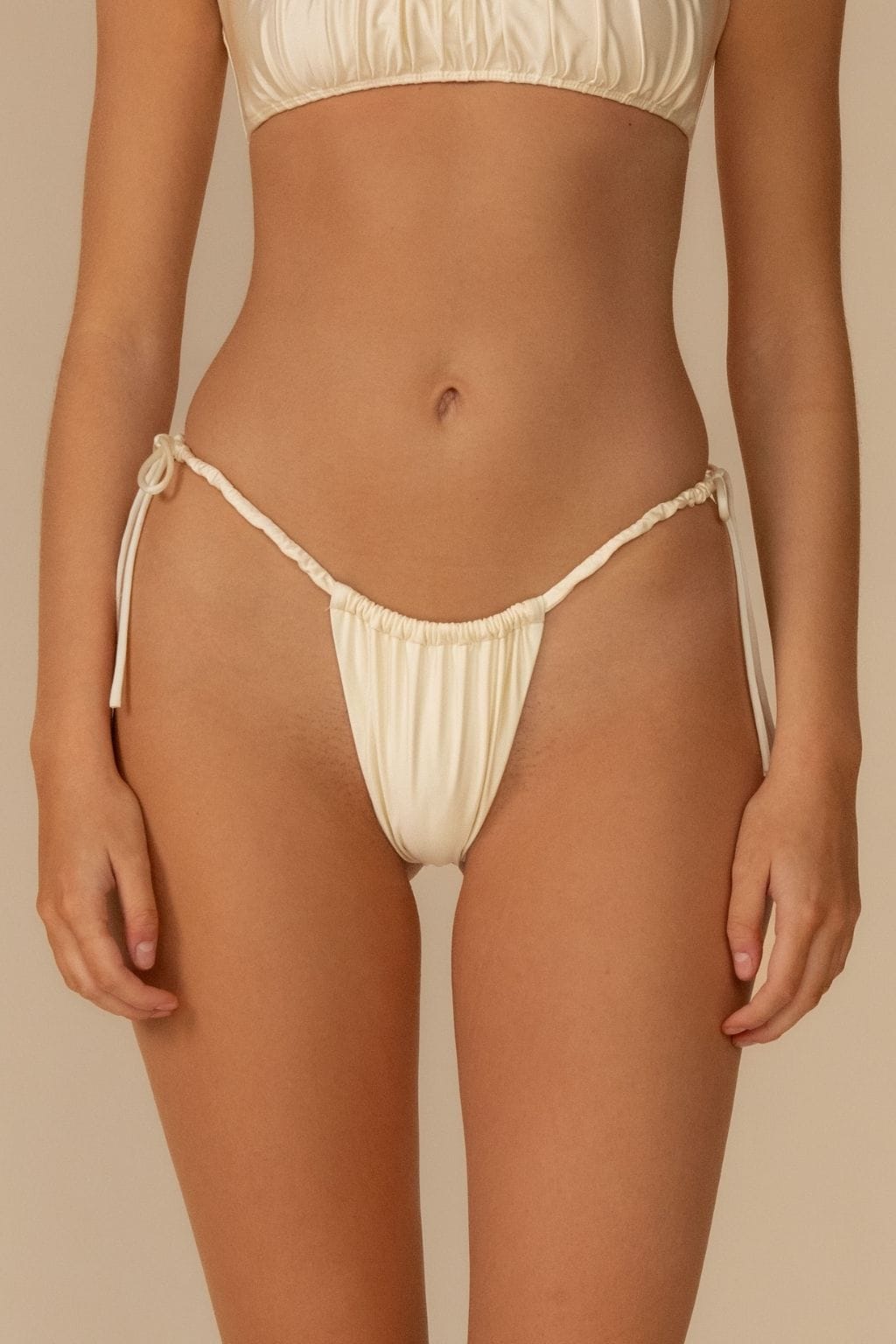 Cream Silkie Brasil (Scrunch) Bikini Bottom