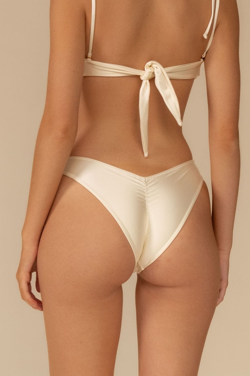 Cream Silkie Lulu (Zig-Zag Stitch) Bikini Bottom