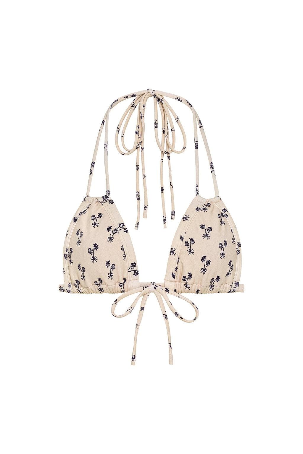 Cynthia Floral Euro Bow Bikini Top
