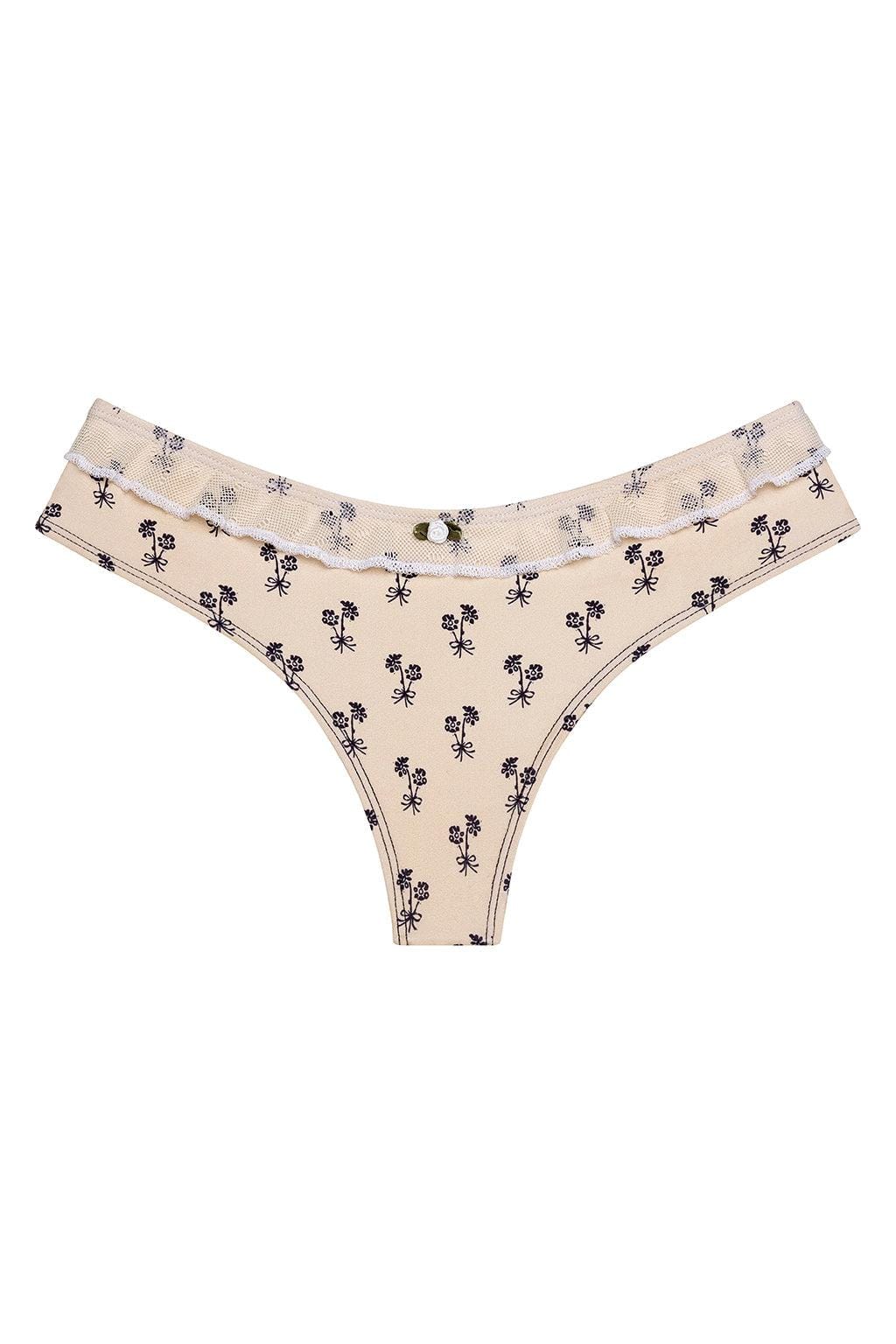 Cynthia Floral Nu-Micro Ruffle Bikini Bottom