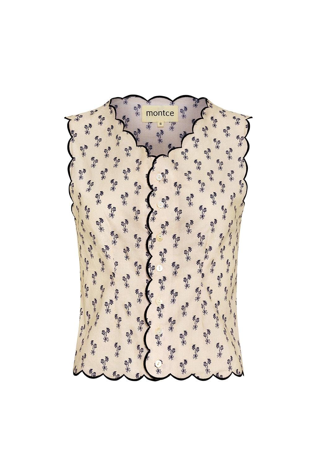 Cynthia Floral Scalloped Vest