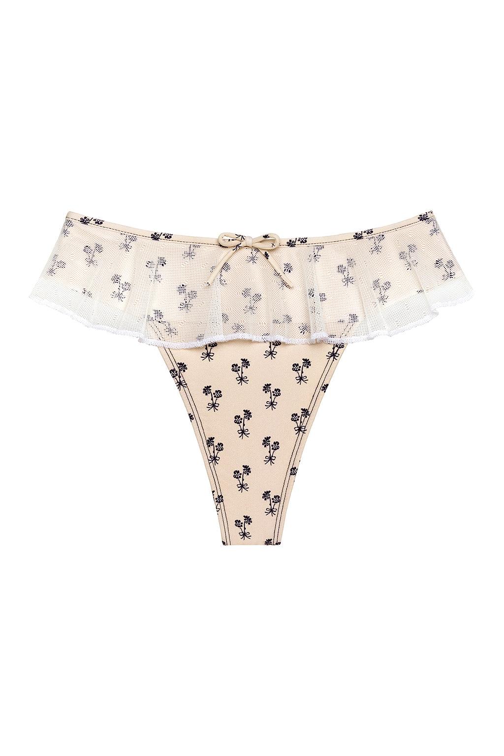 Cynthia Floral Tamarindo Ruffle Bikini Bottom