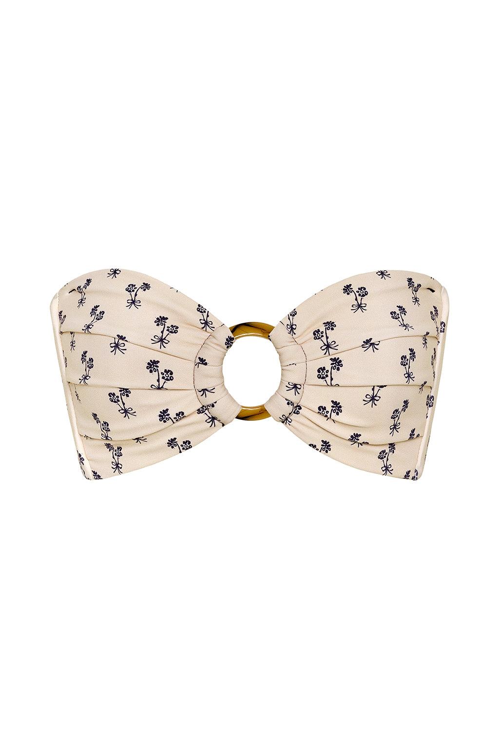 Cynthia Floral Tori Ties Bandeau Bikini Top