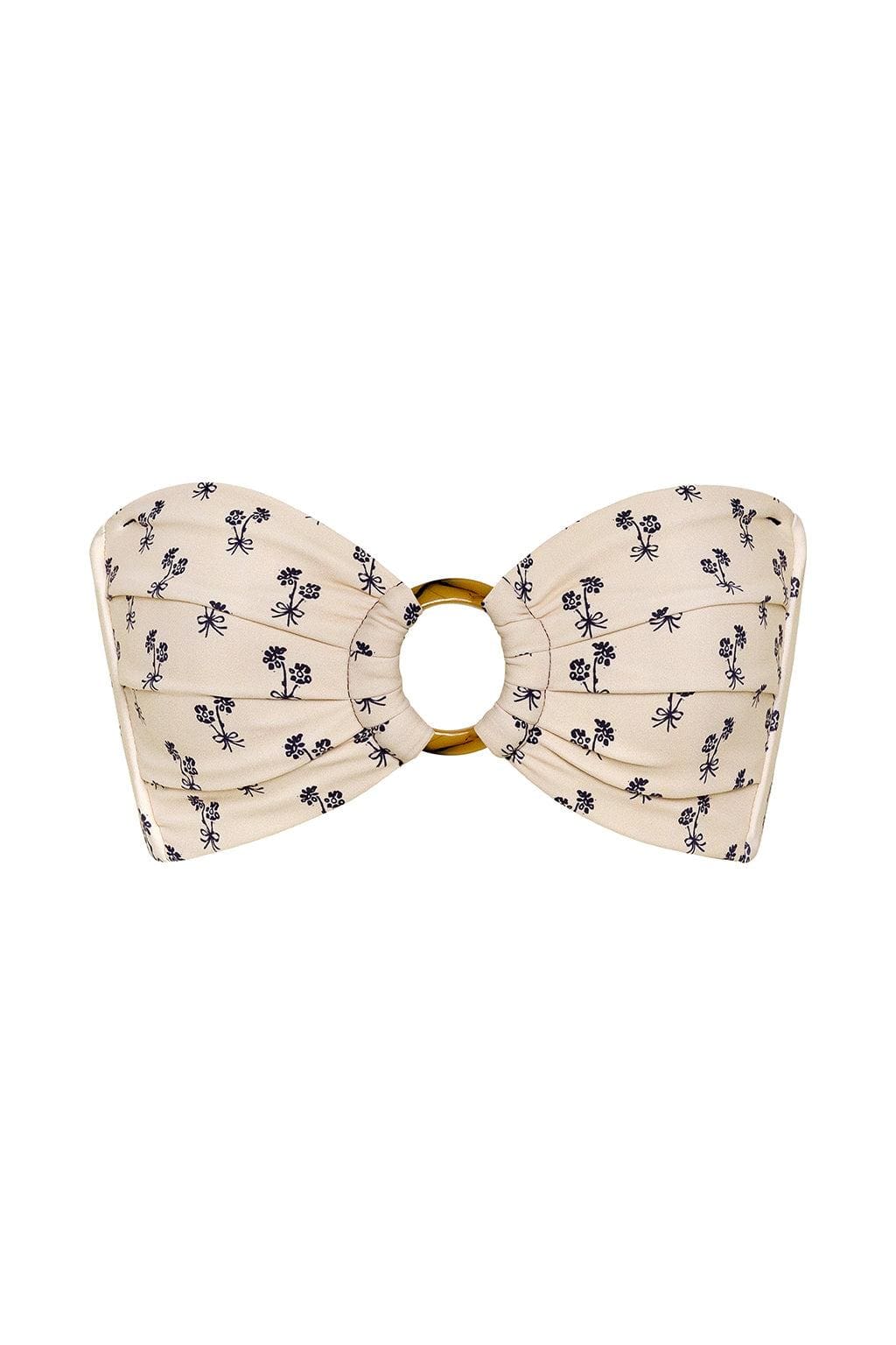 Cynthia Floral Tori Ties Bandeau Bikini Top