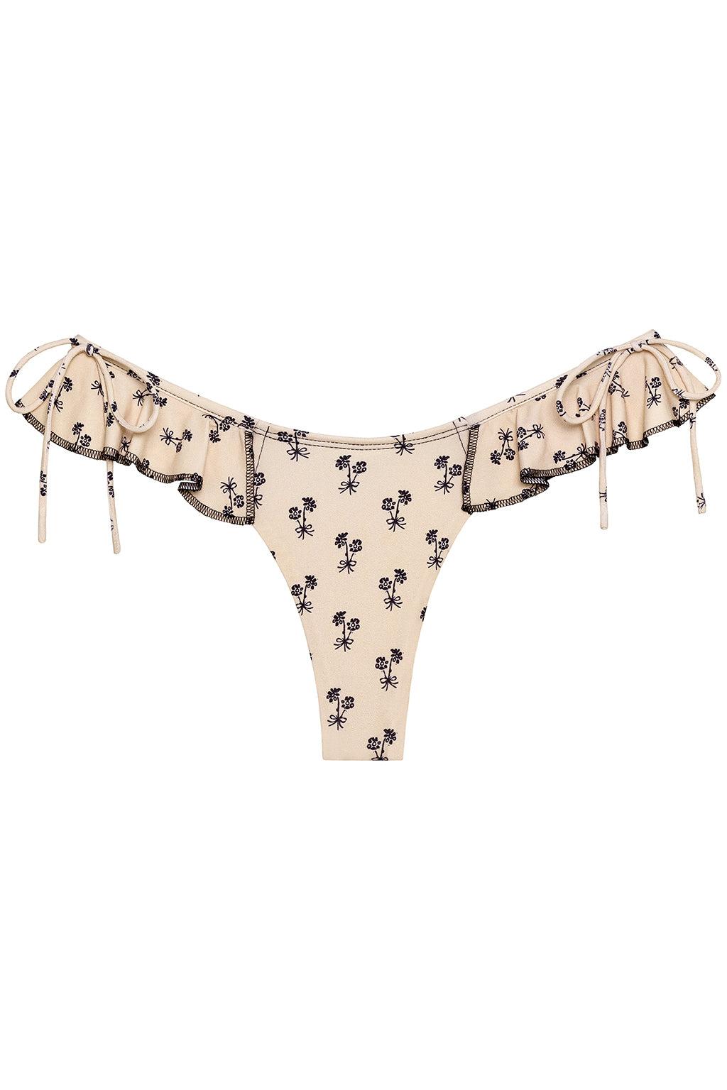 Cynthia Floral Uno Ruffle Bows Bikini Bottom